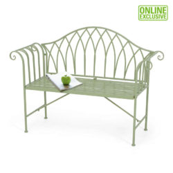 Victoria 2-Seater Metal Bench – Sage